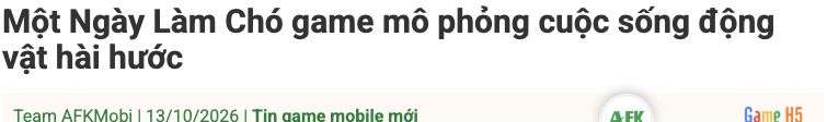 Ảnh chụp tiêu đề bài AFKMobi ngày 13 tháng 10 năm 2026
